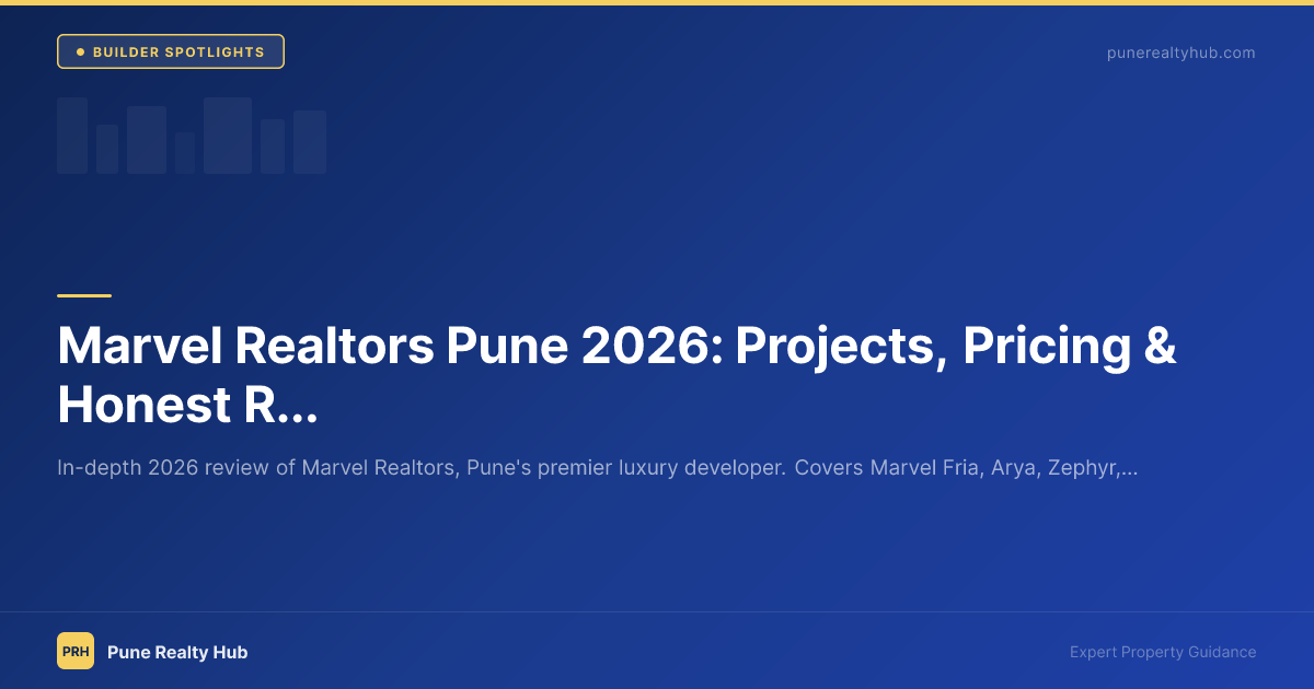 Marvel Realtors luxury residential tower in Pune with distinctive architectural design and rooftop amenities