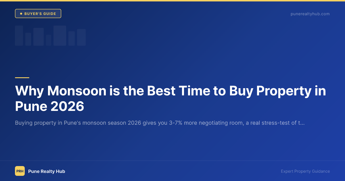 Pune residential apartment complex during monsoon season with lush green surroundings